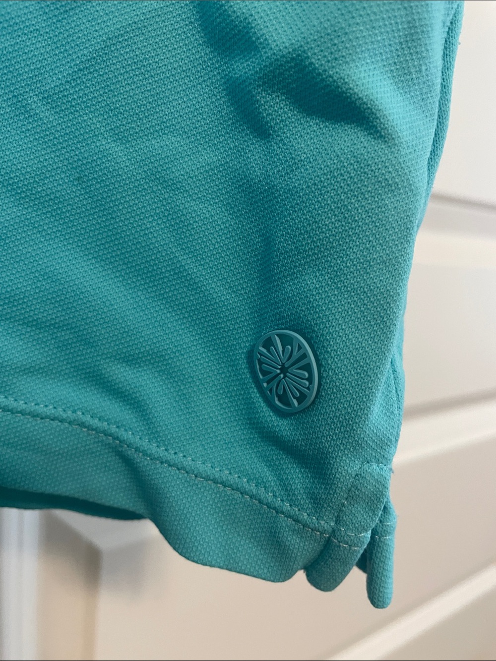 Lilly Pulitzer Turquoise Ruffle V-Neck Short Sleeve Top - Picture 3 of 5